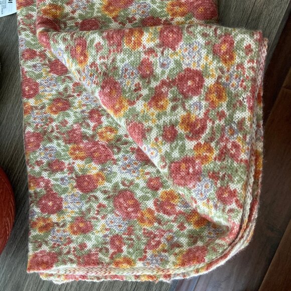 L.O.G.G. Long Burnt Orange Moss Green Wool/Alpaca Scarf  72" x 13" New with Tags - Picture 2 of 4